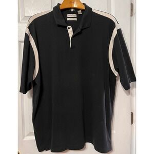 TEHAMA Mens Black Short Sleeve Moisture Management Golf Polo Shirt 3XL